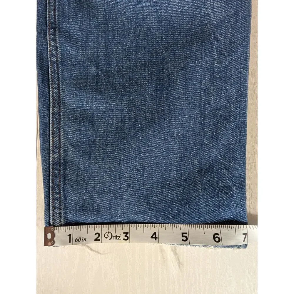 Abercrombie & Fitch Jeans Straight High Rise Distressed Blue Denim Size 31/12R